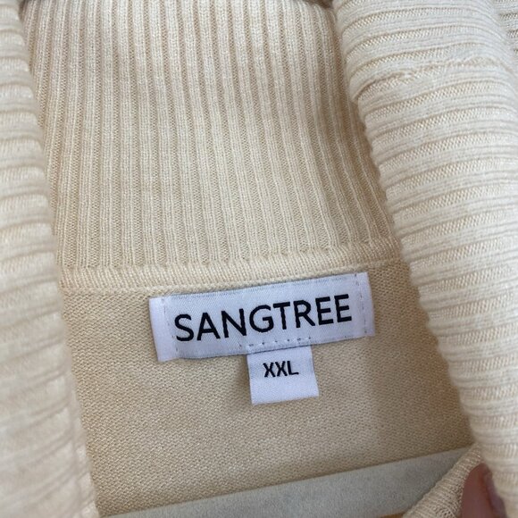 SANGTREE Women's XXL Soft Turtleneck Sweater Heather Cream Lightweight Viscose - Picture 3 of 8